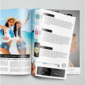 magazine on a table showing a double page spread of weightworlds content magazine on a table showing a double page spread of weightworlds content
