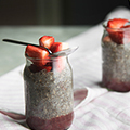 Chia pudding met aardbeien