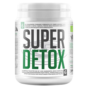 Bio Super Detox Mix integratore in Polvere per detox e disintossicazione Su Uno Sfondo Bianco