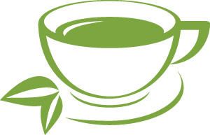 illustrazione tazza verde di caffè verde su sfondo bianco