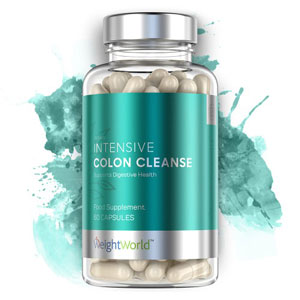 la vista frontale del colon cleanse in capsule di weightworld