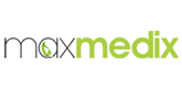 logo MaxMedix in nero e verde chiaro su sfondo bianco