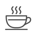 Grafica della tazza di caffè o del tè caldo. C'è del fumo che esce dalla tazza