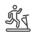 Grafica della persona che corre su un tapis roulant. La persona si sta muovendo