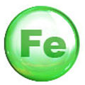 Cerchio verde con le lettere Fe al centro. Lo sfondo è bianco Cerchio verde con le lettere Fe al centro. Lo sfondo è bianco