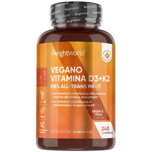 Confezione Vitamina D3 e K2 in Compresse WeightWorld