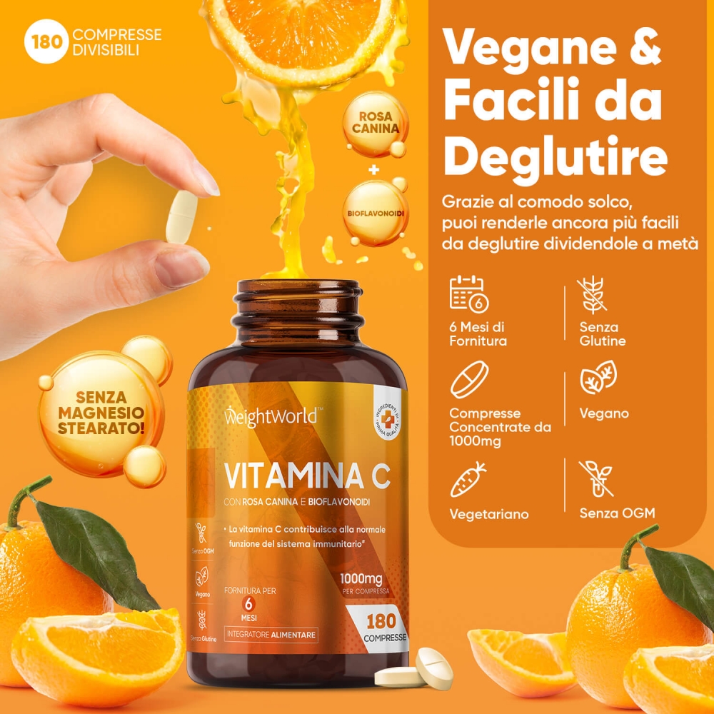 Acquista Vitamina C con Rosa Canina e Bioflavonoidi WeightWorld