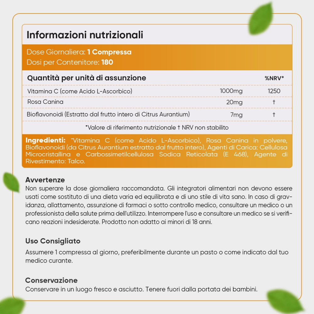 Acquista Vitamina C con Rosa Canina e Bioflavonoidi WeightWorld