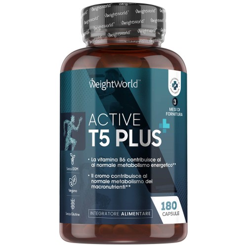 active T5 plus termogenico 60 capsule brucia grassi dimagrante weightworld