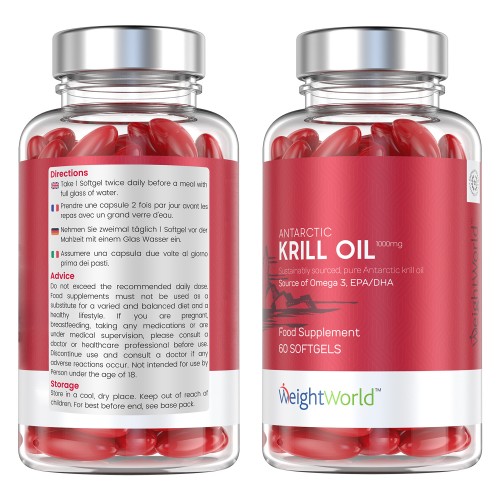 Olio di Krill Antartico integratore di Omega3 puro WeightWorld Olio di Krill Antartico integratore di Omega3 puro WeightWorld
