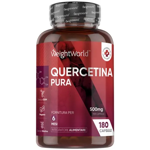 Quercetina pura - 500 mg 180 Capsule - integratore di bioflavonoidi