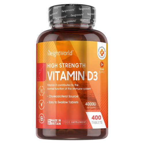 Vitamina D3 4000IU I 400 compresse ad alta concentrazione I WeightWorld