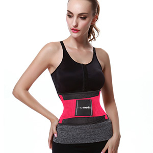 fascia per sudare e dimagrire sweat belt aderente alla pelle effetto sauna fascia rosa scuro con finiture nere