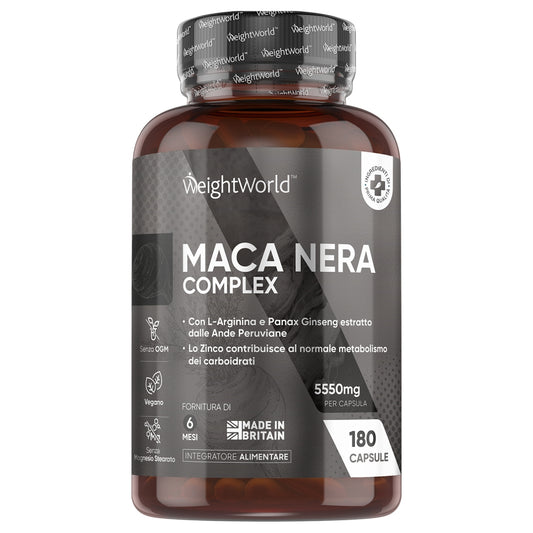 Confezione Maca Nera Complex 180 capsule WeightWorld