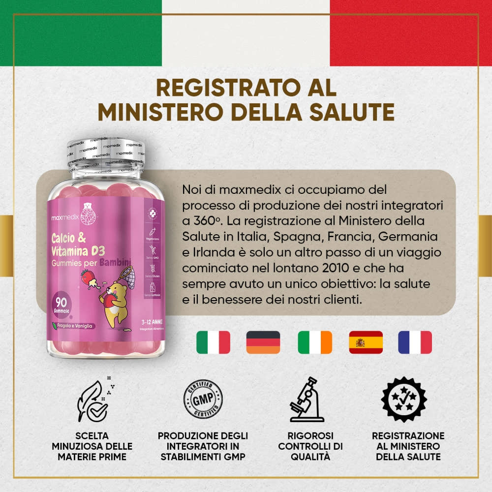 Gummies Calcio & Vitamina D3 per Bambini
