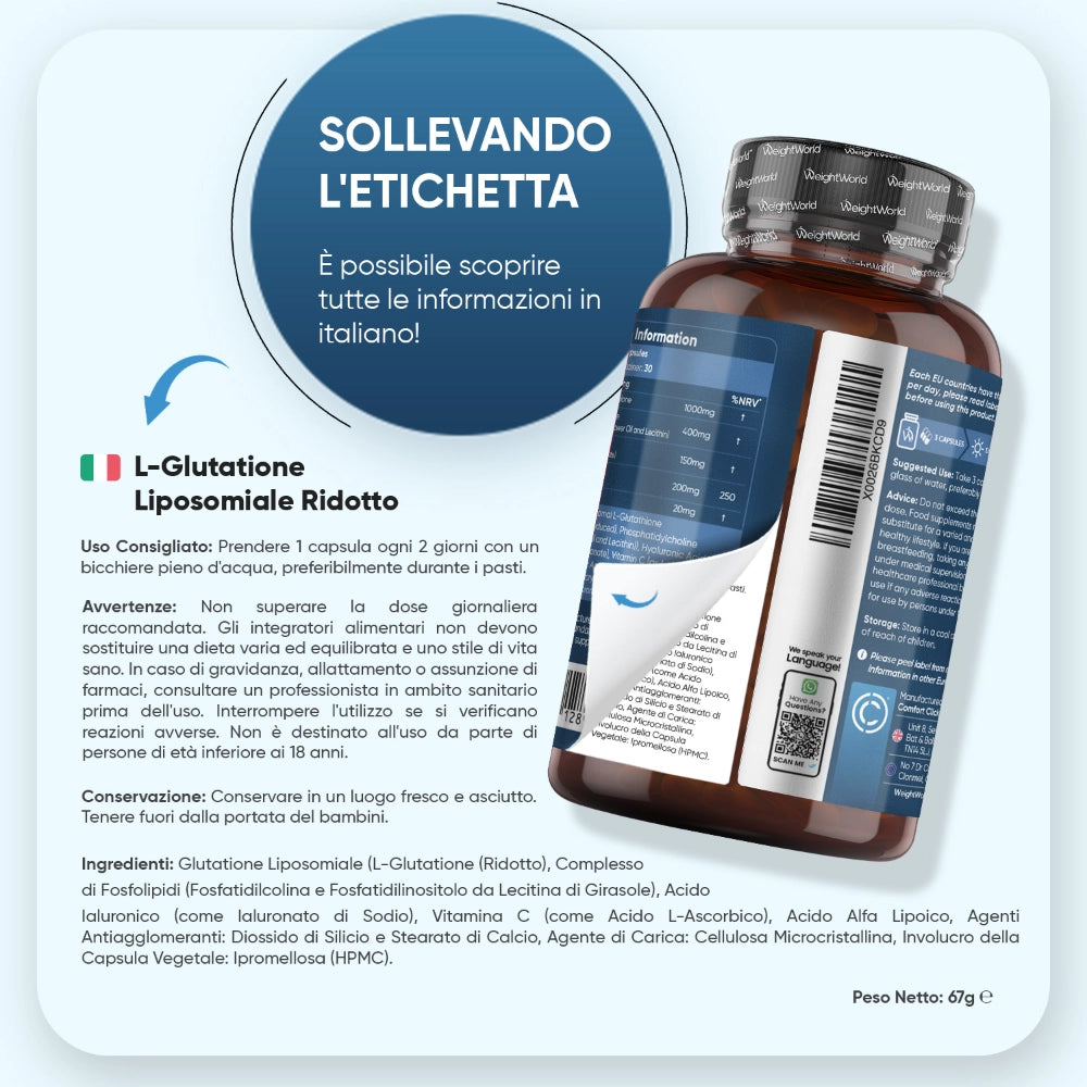 Glutatione Liposomiale Complex | 90 Capsule | WeightWorld Glutatione Liposomiale Complex | 90 Capsule | WeightWorld