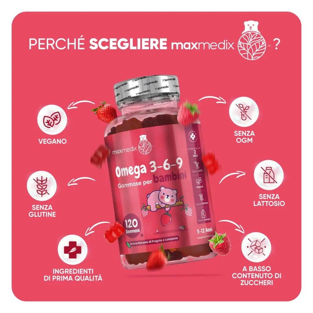 Le gummies Omega 3,6 e 9 WeightWorld sono senza glutine, senza lattosio, senza OGM e completamente naturali