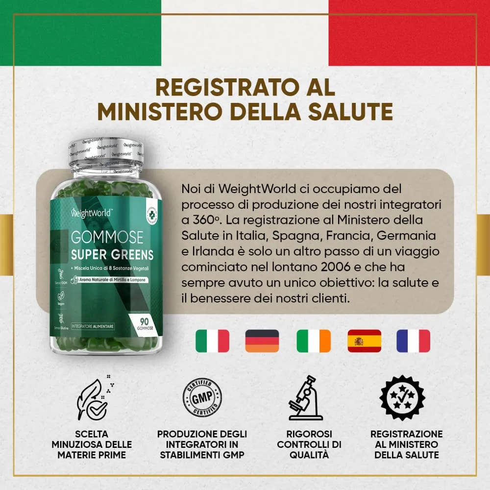 Registazione Ministero della Salute Super Greens Gummies WeightWorld
