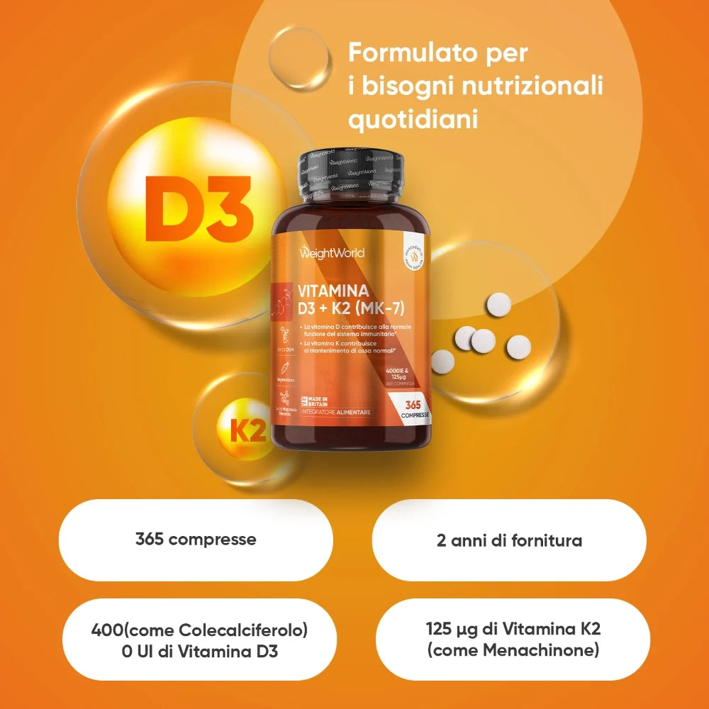 Vitamina D3 e K2 4000 ui