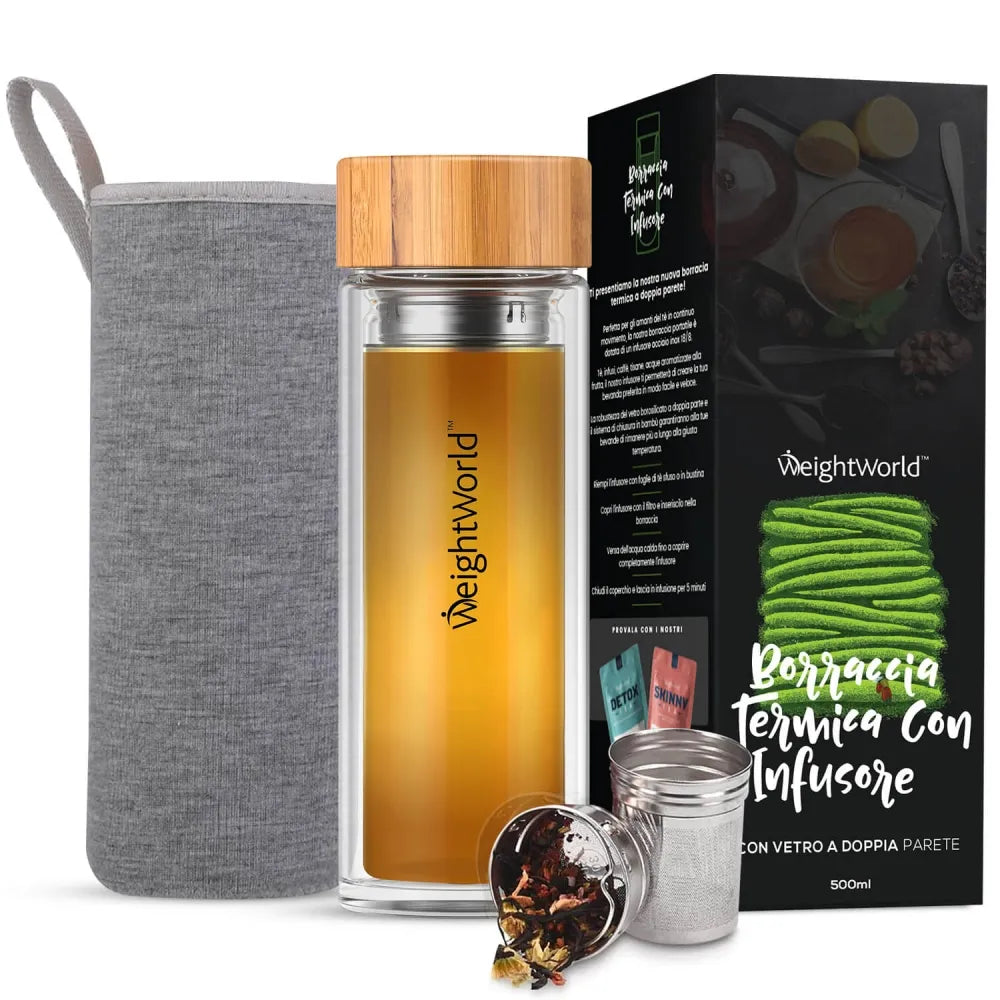 Borraccia Termica con Infusore WeightWorld con scatola e custodia da viaggio antiscivolo 